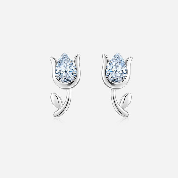 Thaya 925 Silverr Tulip Stud Earrings