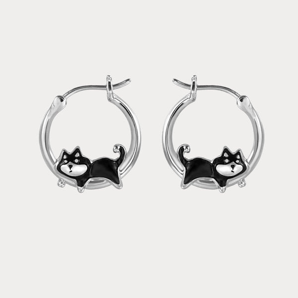Thaya Cat Hoop Earrings
