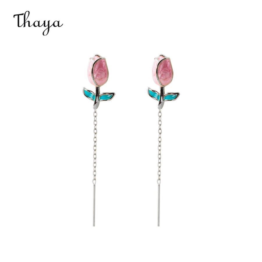 Boucles d'oreilles tulipes en argent 925 Thaya Blossoming Beauty