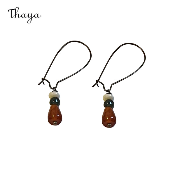 Boucles d'oreilles pendantes en perles Thaya