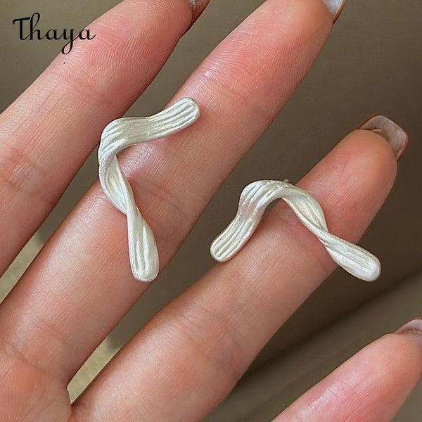 Thaya S925 Silver Irregular Twist Earrings