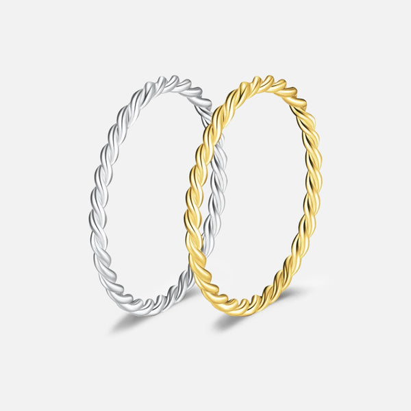 Thaya 925 Silber Ring mit gedrehter Textur