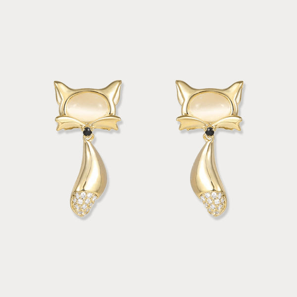 Thaya Fox Tail Cat Eye Earrings