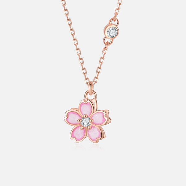 Thaya 925 Silver Cherry Blossom Spinner Necklace
