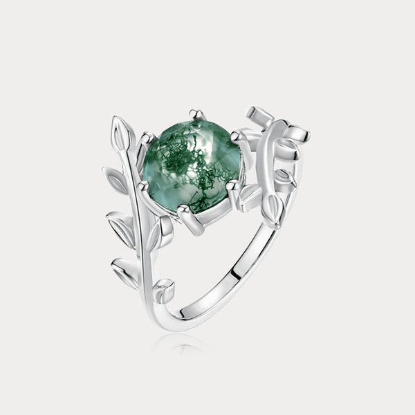 Thaya S925 Silver Moss Stone Ring