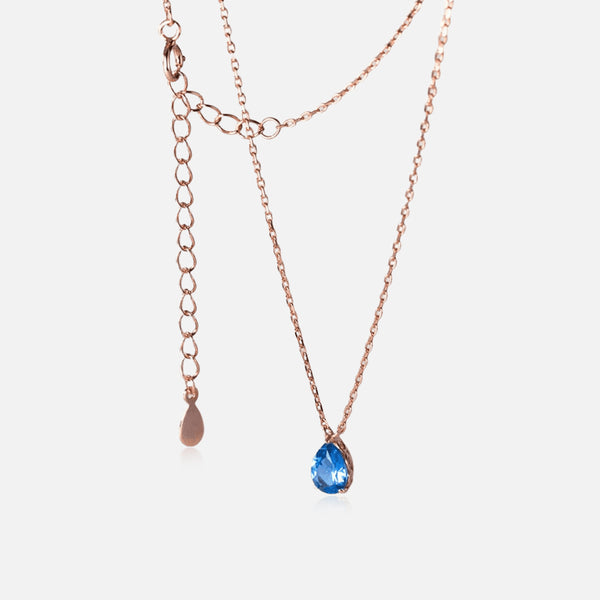 Thaya 925 Silber Blaue Diamant Halskette