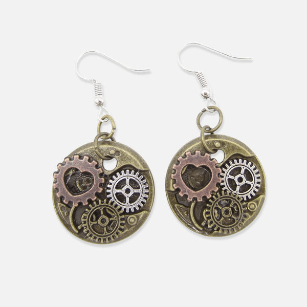 Thaya Steampunk Movement Gear Earrings