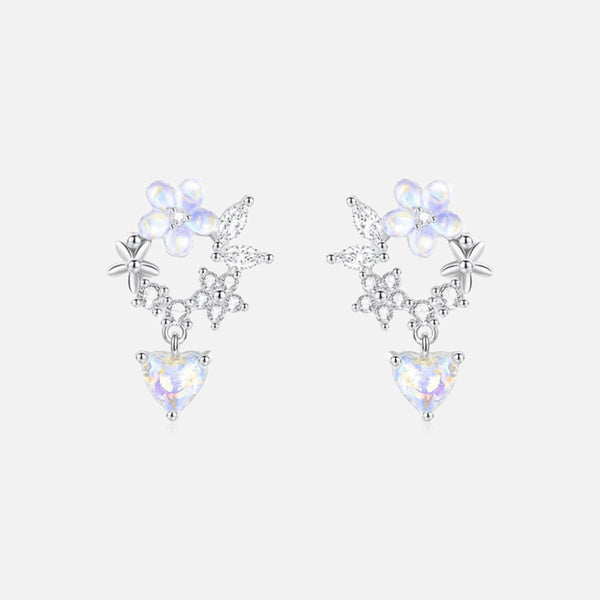 Thaya 925 Silver Flower Story Water Drop Jewelry Set