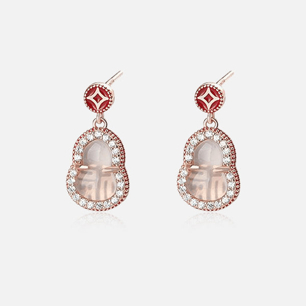 Thaya-Kürbis-Chalcedon-Schmuckset für Glück und Erfolg