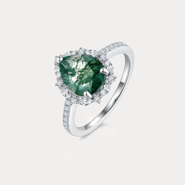 Thaya S925 Silver Moss Agate Ring