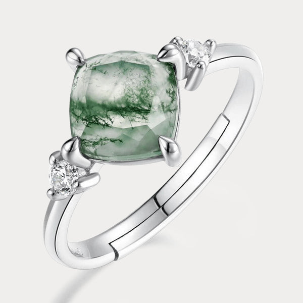 Thaya S925 Silver Moss Agate Ring