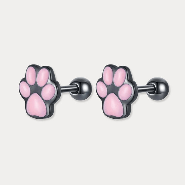 Boucles d'oreilles patte de chat mignon en argent 925 Thaya