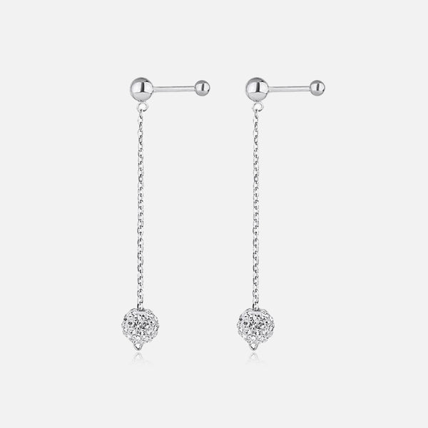 Thaya 999 Silber Asymmetrische Kugelketten-Schraubohrringe
