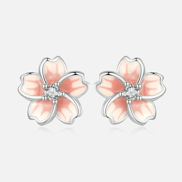 Thaya 925 Silver Pink Gradient Cherry Blossom Earrings