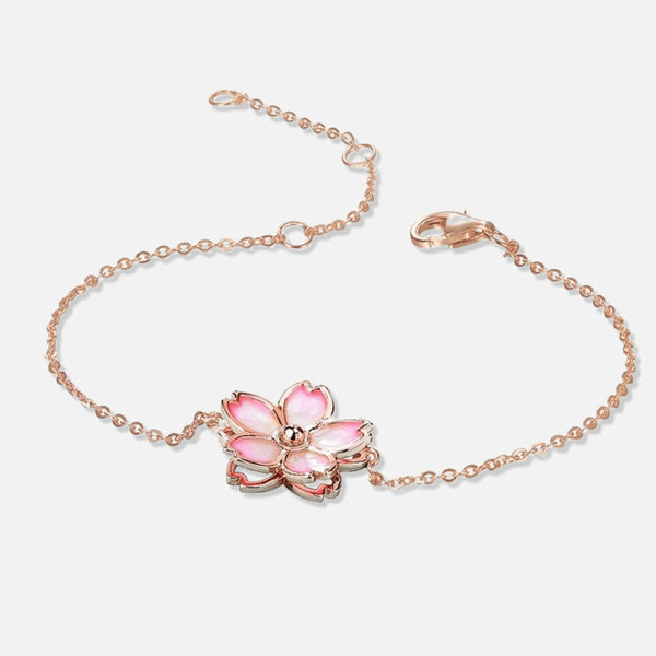 Thaya925 Silver  Gradient Enamel Sakura Necklace