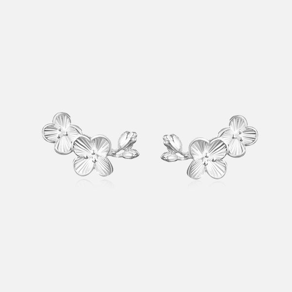 Thaya 999 Silver Retro  Plum Ear Stud