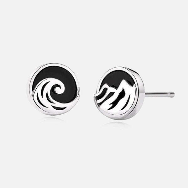 Thaya 925 Silver Mountains Seas Stud Earrings