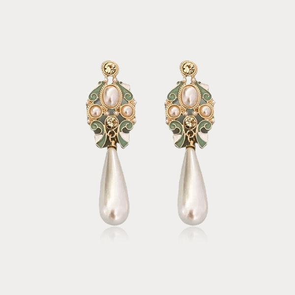 Thaya Vintage Long Pearl Earrings