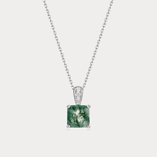 Thaya S925 Silver Green Moss Stone Pendant