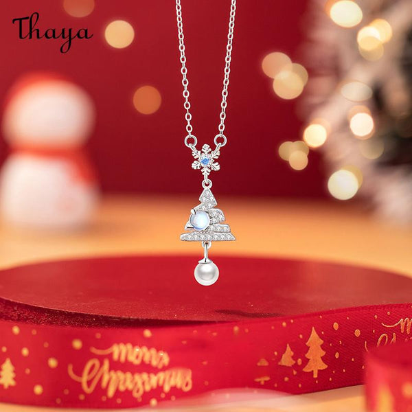Thaya S925 Silver Christmas Tree Pearl Necklace