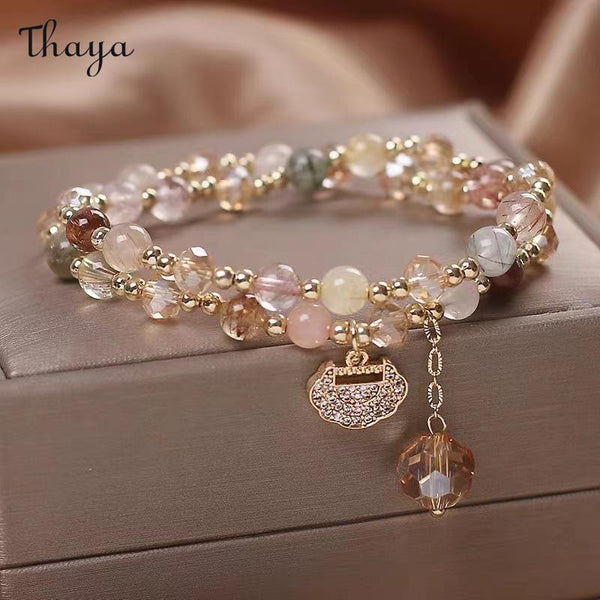Thaya Double Ring Crystal Bracelet