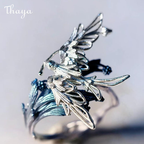 Thaya  Butterfly &  Flying Bird Branch Ring
