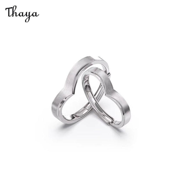 Thaya 925 Silver Lover's Couple Rings