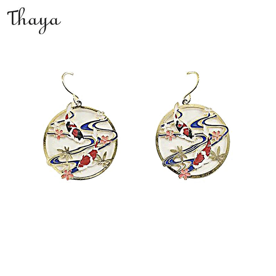 Thaya Lotus Pond Koi  Earrings