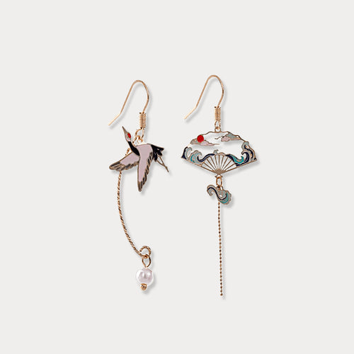 Boucles D'oreilles Artisanales En Argent Avec Howlite Turquoise - Style Tibétain Ancien