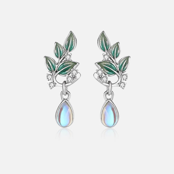 Boucles d'oreilles en feuille d'époxy en argent 925 Thaya