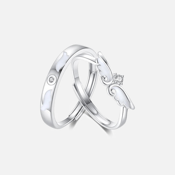 Thaya 925 Silver Glowing Angel Couple Rings