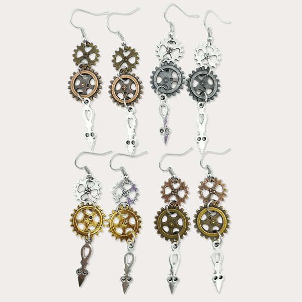 Thaya Retro Old Industrial Age Gear Pointer Steampunk Earrings