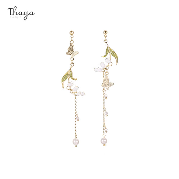 Boucles D'oreilles Papillon Et Fleur De Style Pastoral Thaya