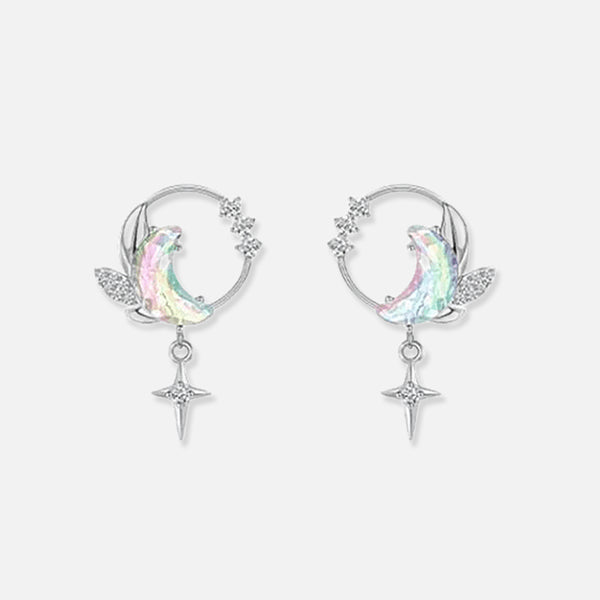 Thaya 925 Silver Moon Splash Galaxy  Earrings