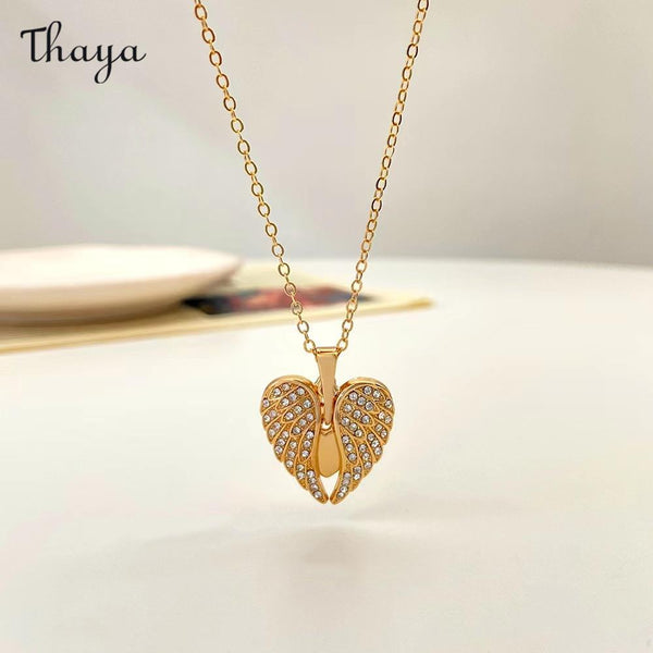 Thaya Personalized Heavenly Wings Photo Necklace