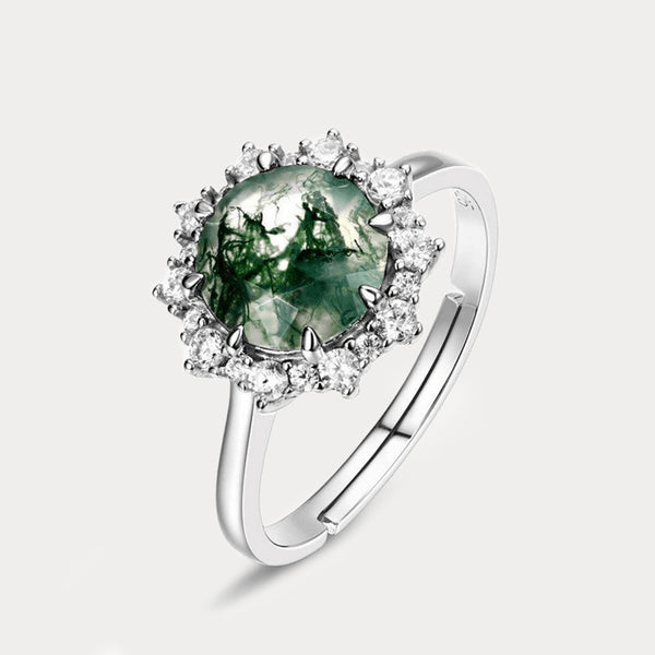 Thaya S925 Silver Moss Agate Ring