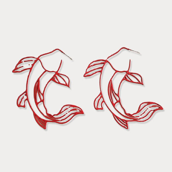 Thaya Hollow Simple Koi Earrings