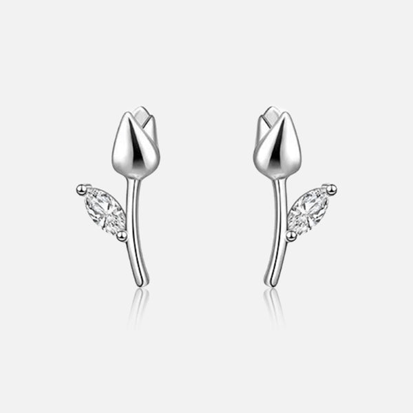 Thaya 925 Silber Zierliche Tulpenohrringe