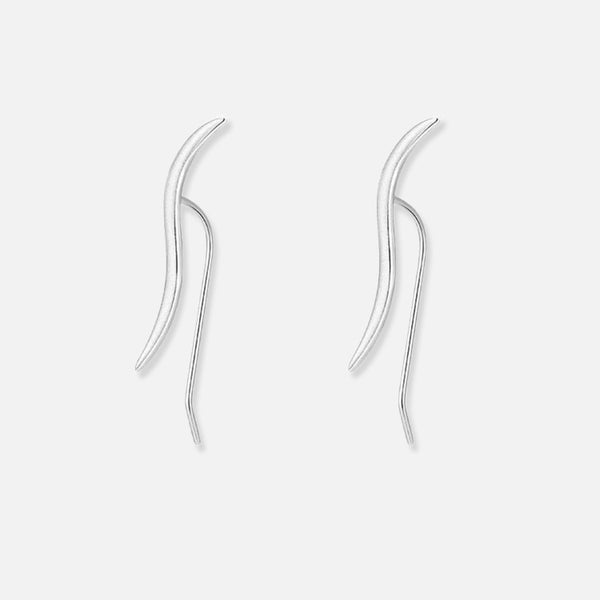 Thaya 925 Silber Schlanke Wave Line Ohrringe