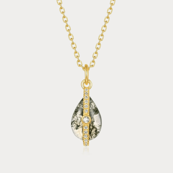 Thaya S925 Silver Green Moss Stone Pendant
