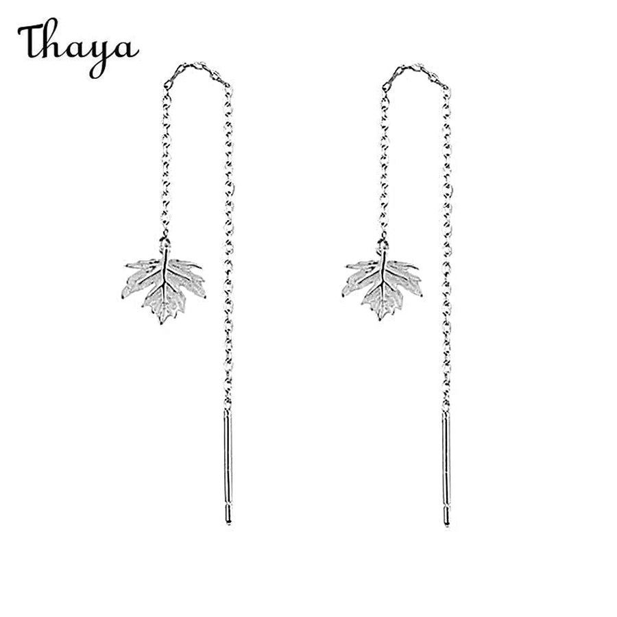 Thaya 925 Silver Maple Leaf Earrings