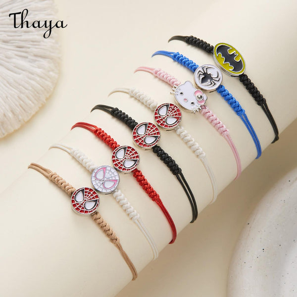 Thaya Spider-Man and Cartoon Style Braided Bracelet