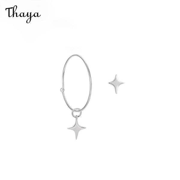 Thaya925 Silver Small Star Asymmetric Earrings