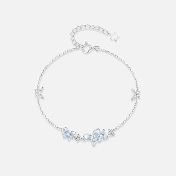 Thaya 925 Silver Gossamer Blue Butterfly Jewelry Set