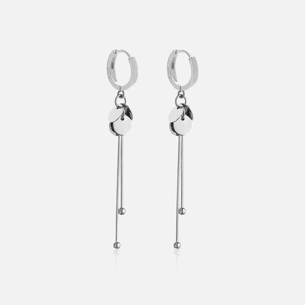 Thaya 925 Silver Circle Tassel Earrings