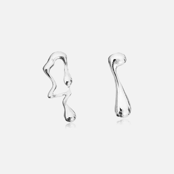 Thaya Asymmetrical Lava Earrings