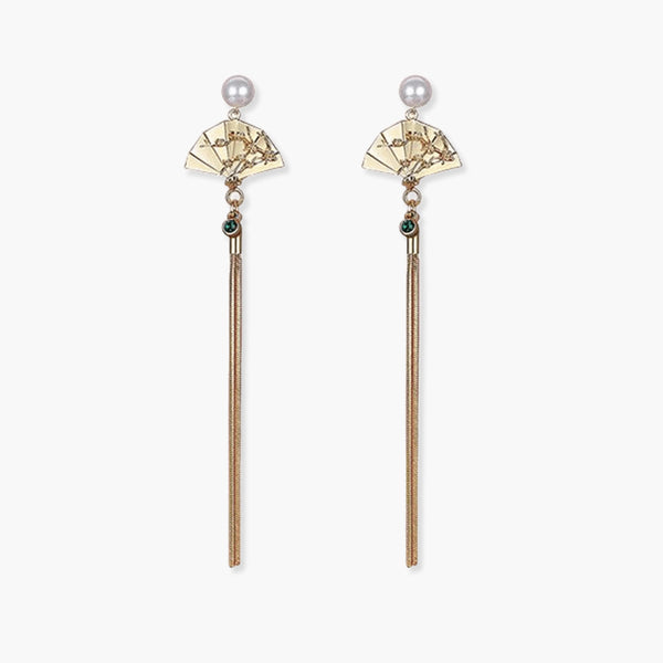 Thaya Fan Tassel Earrings