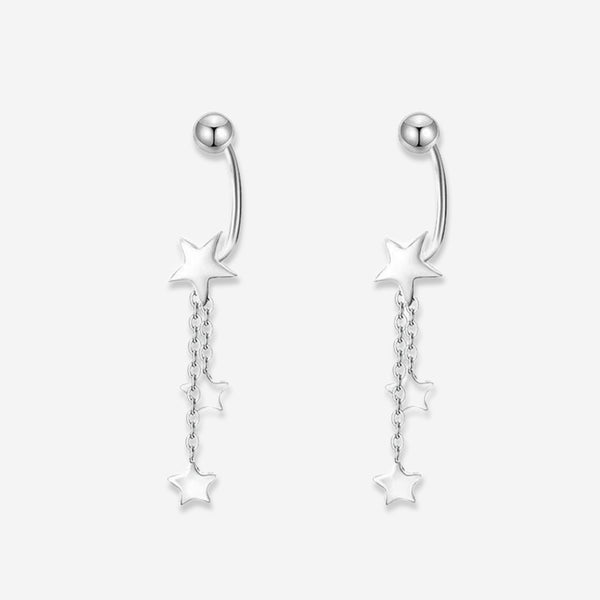 Thaya 999 Silver Star Tassel Earrings