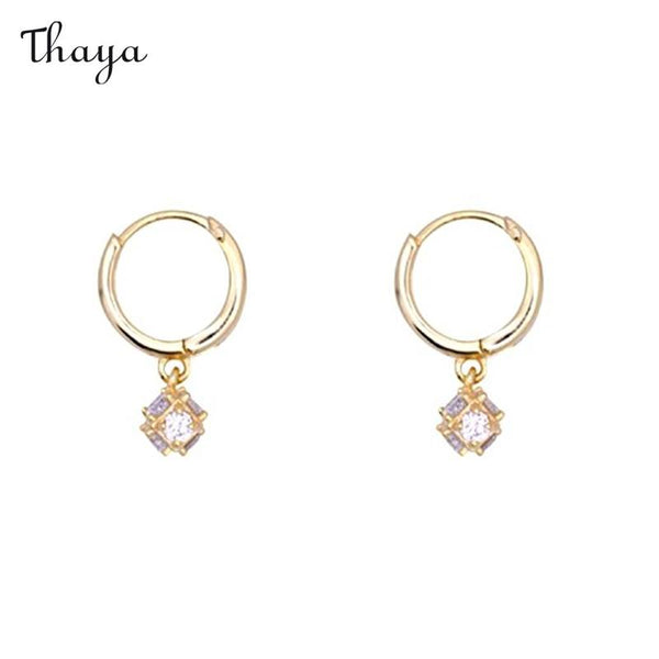 Thaya 925 Silver Glitter Ball S925 silver plated 14K gold earringGold Plated Earrings