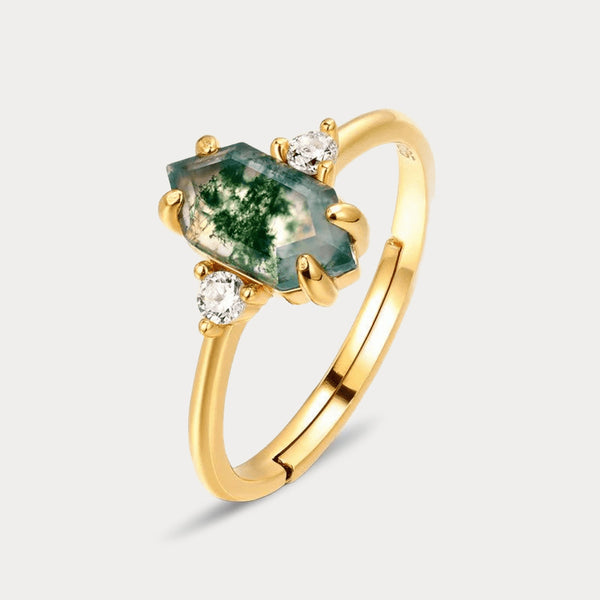 Thaya S925 Silver Moss Stone Ring